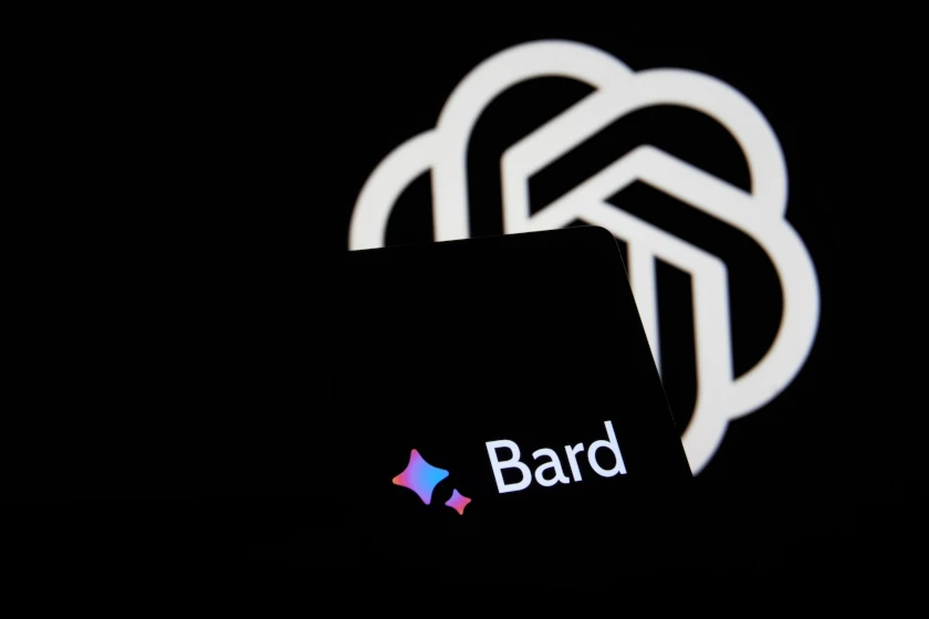 An image showing Google Bard and OpenAI Chat GPT Logo